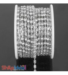 Metal Cup Stone Chain - Silver - 25 inches